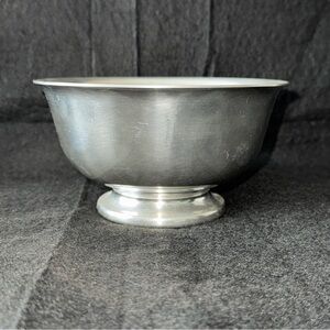 Revere Reproduction Stieff Pewter ATC P40-10 6" Wide Footed Bowl 3.25" Tall
